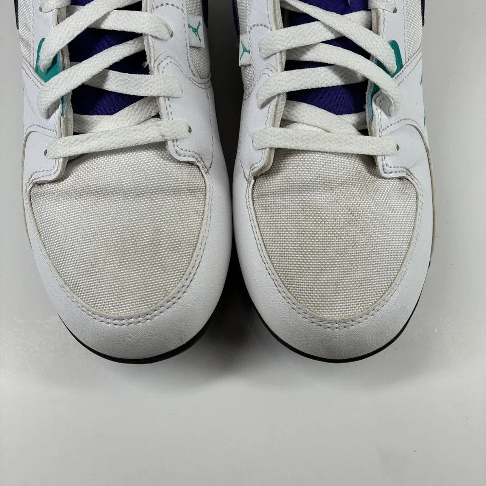 Jordan Brand Stadium 90 Low TD Men's 10.5 White Grape Football Cleats HQ0210-105